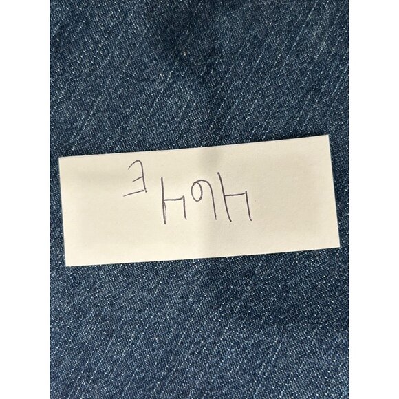 Vintage White Stag Denim Button-Down Dress Floral Embroidered Collar Size Large - Picture 9 of 9